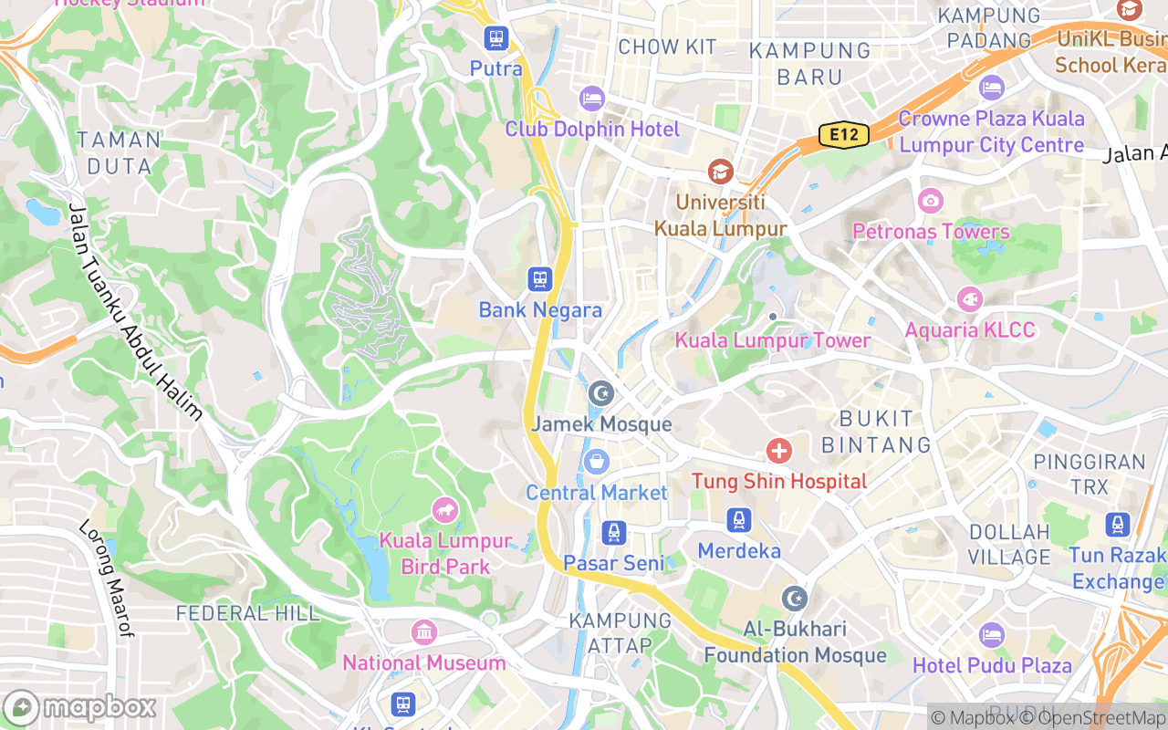 Map showing the location of Panggung Bandaraya Kuala Lumpur