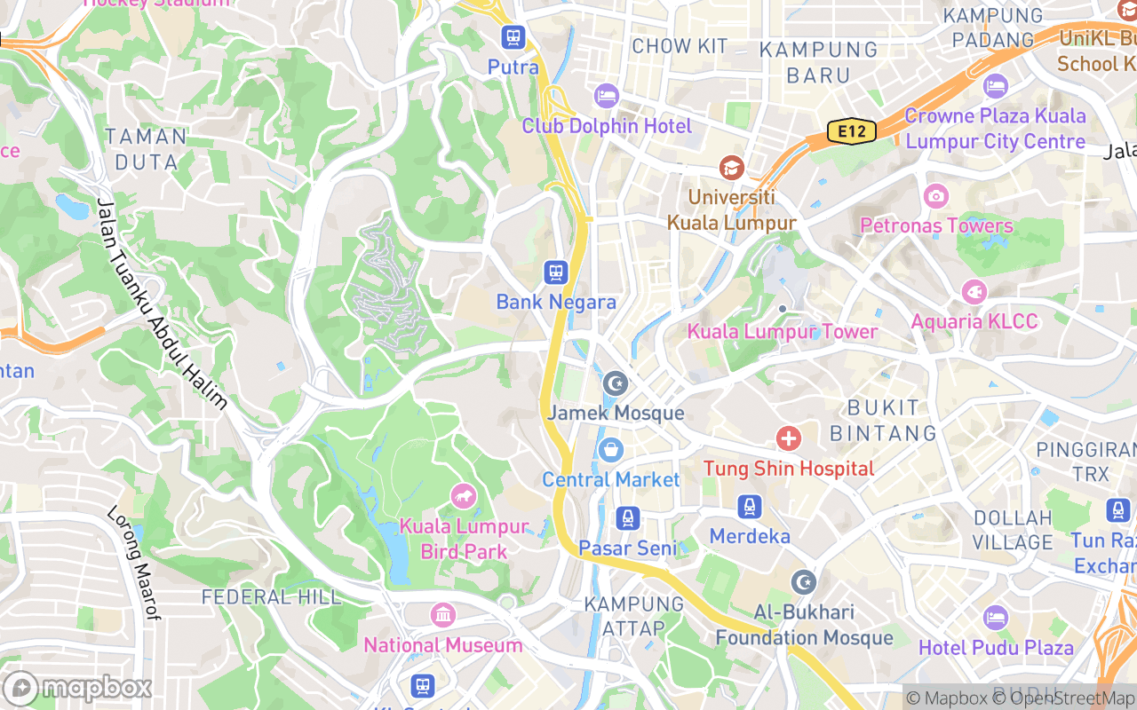 Map showing the location of St Mary's Cathedral Kuala Lumpur