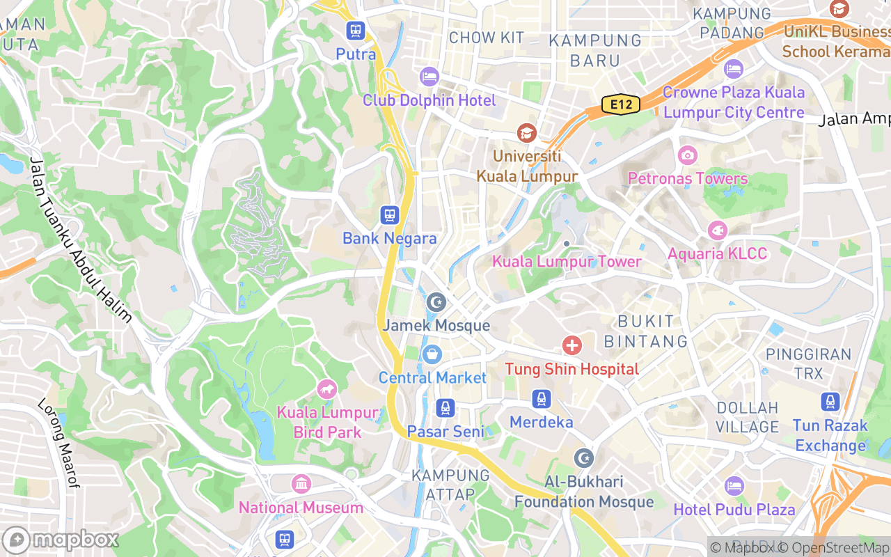 Map showing the location of Lotus Hotel Masjid India
