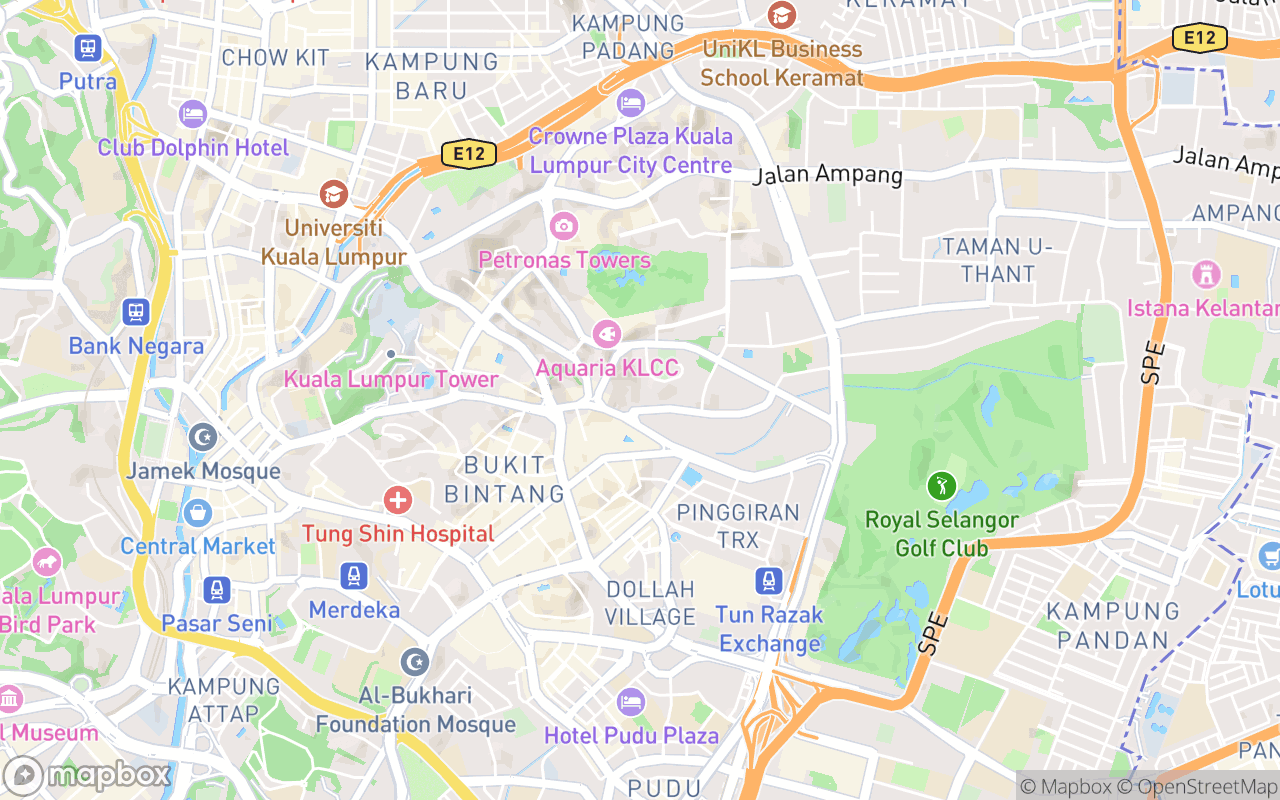 Map showing the location of Pullman Kuala Lumpur City Centre