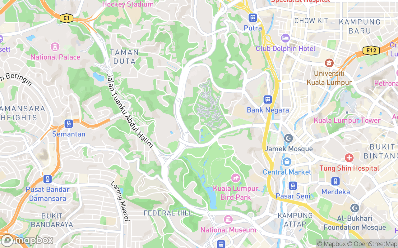 Map showing the location of Taman Tugu