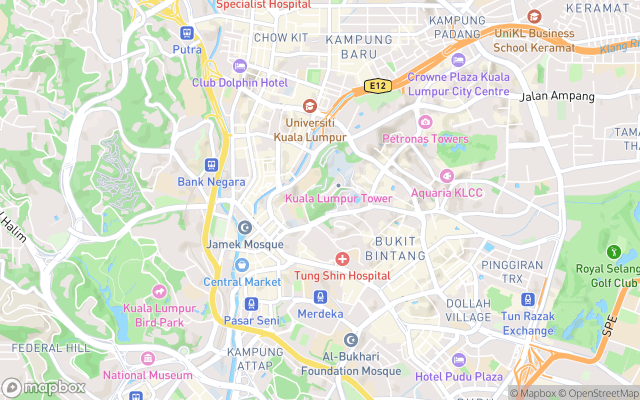 Map showing the location of KL Forest Eco Park