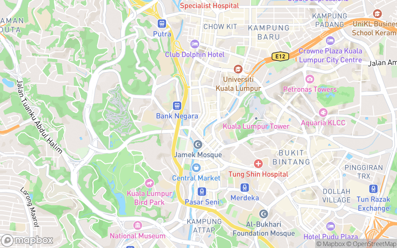 Map showing the location of Hotel Zamburger Masjid India