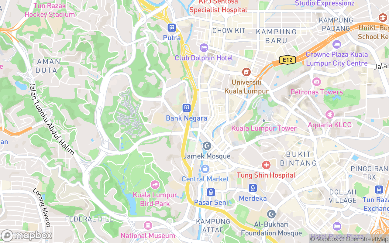 Map showing the location of Menara DBKL 1 (Kuala Lumpur City Hall Headquarters)