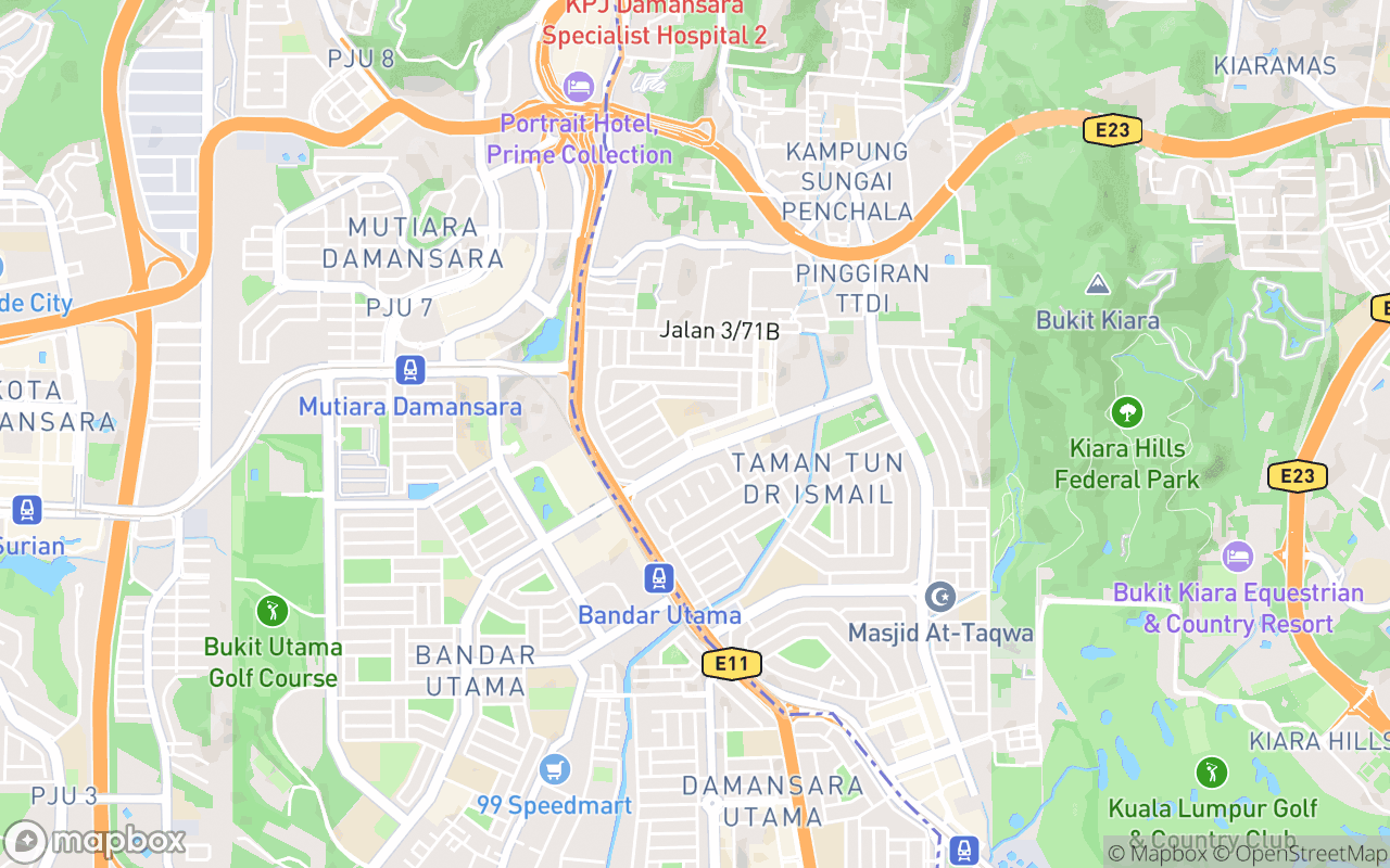 Map showing the location of Terra Dining KL