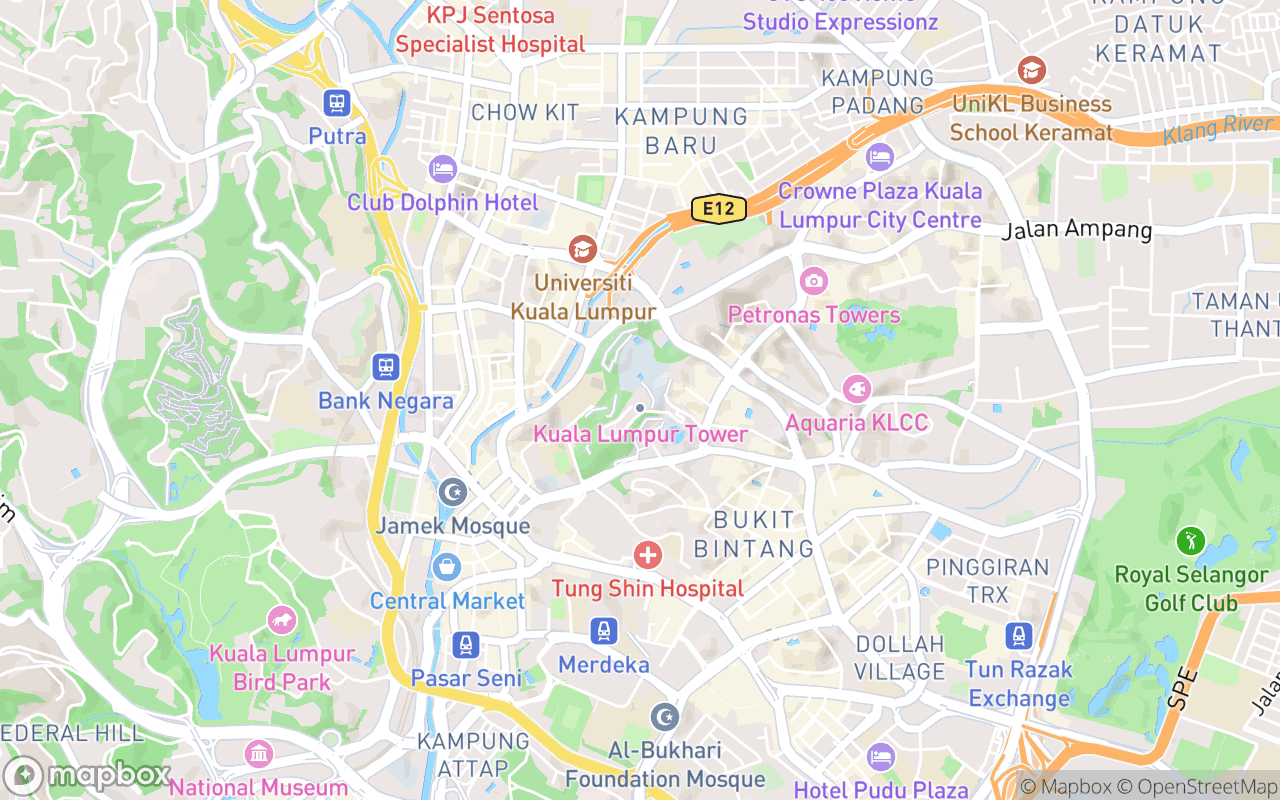 Map showing the location of KL Tower