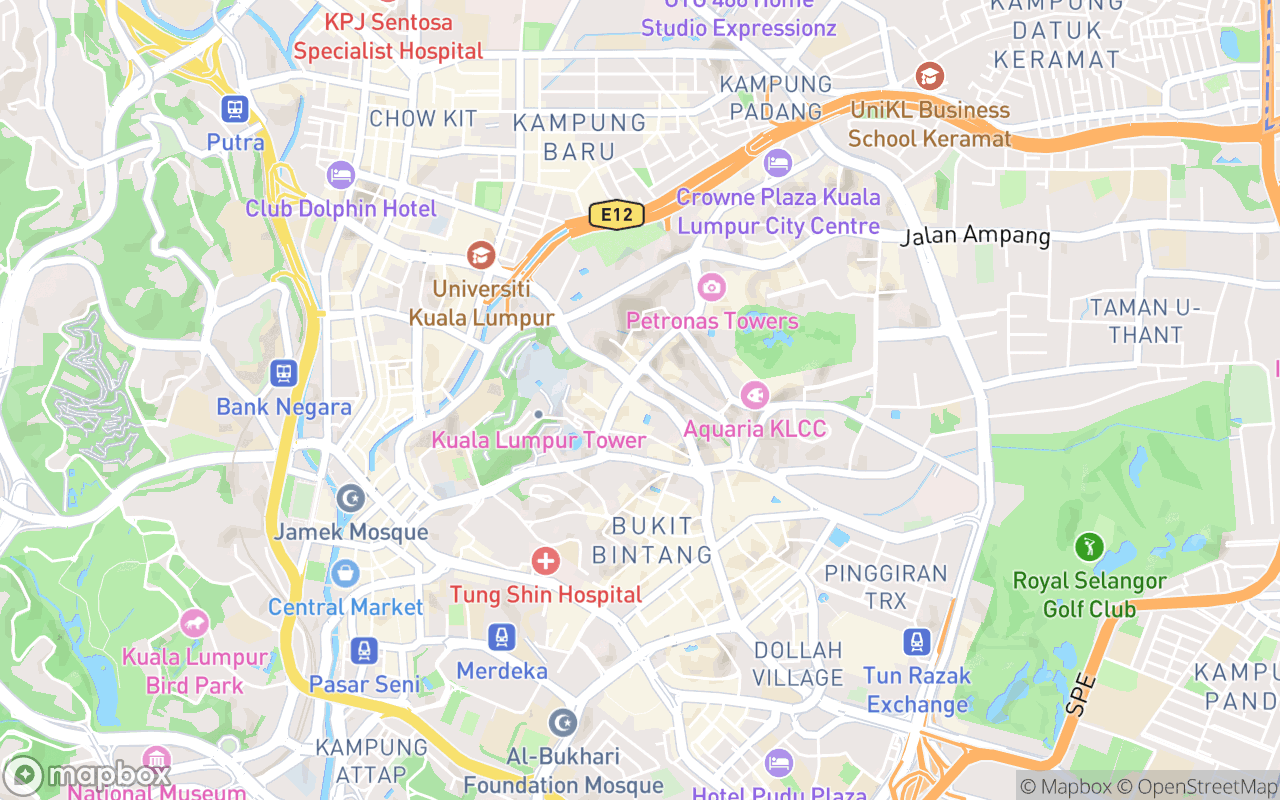 Map showing the location of Hyatt Centric City Centre Kuala Lumpur 