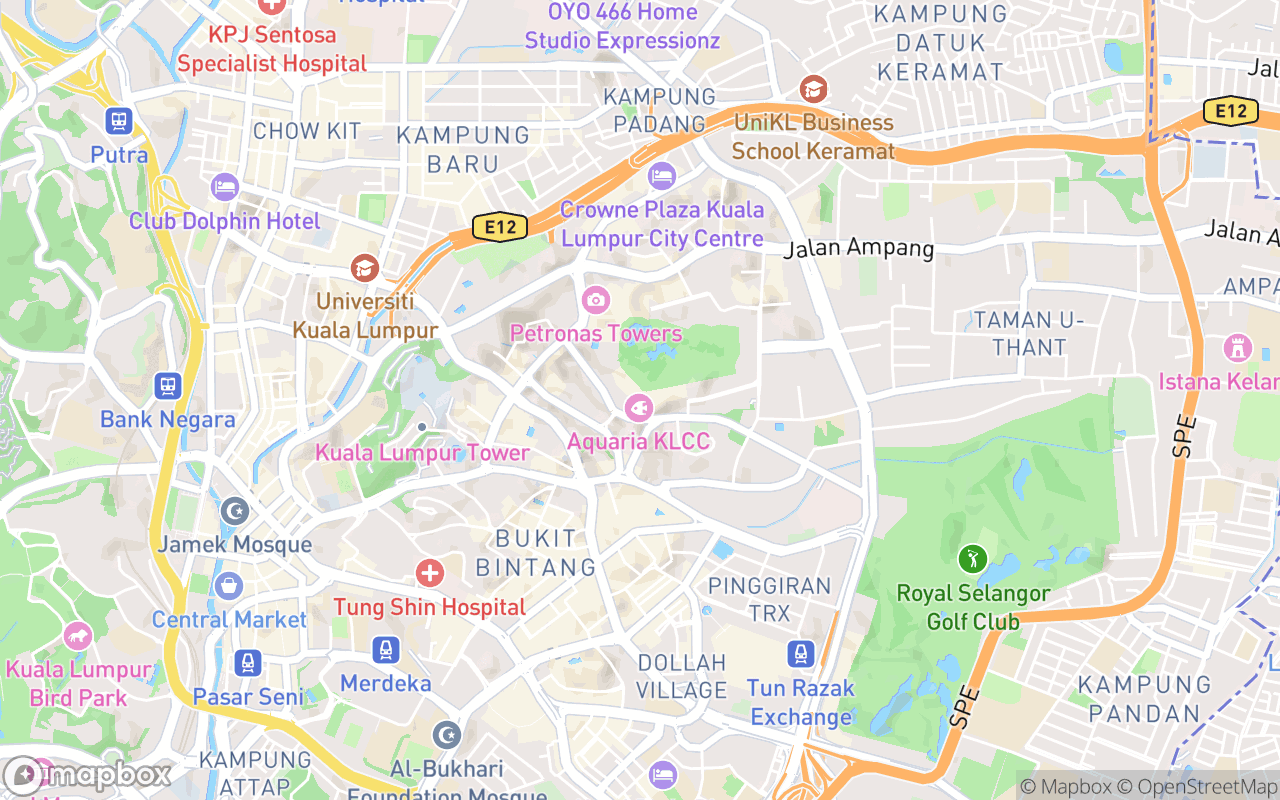 Map showing the location of Aquaria KLCC