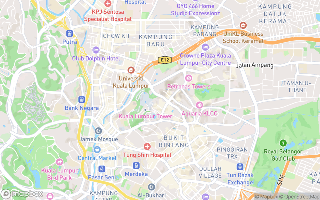 Map showing the location of Shang Palace at Shangri-La