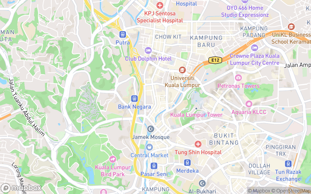 Map showing the location of T Hotel Jalan TAR