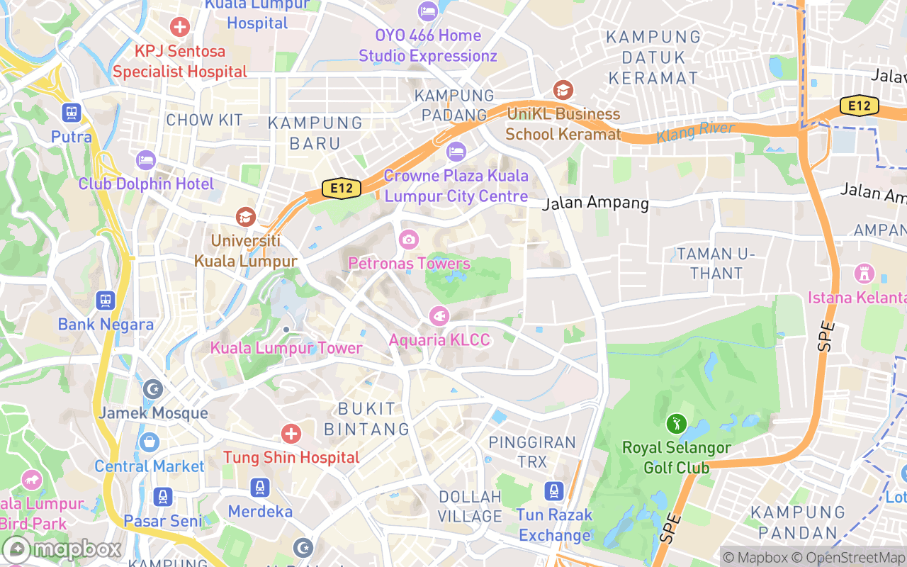 Map showing the location of KLCC Park