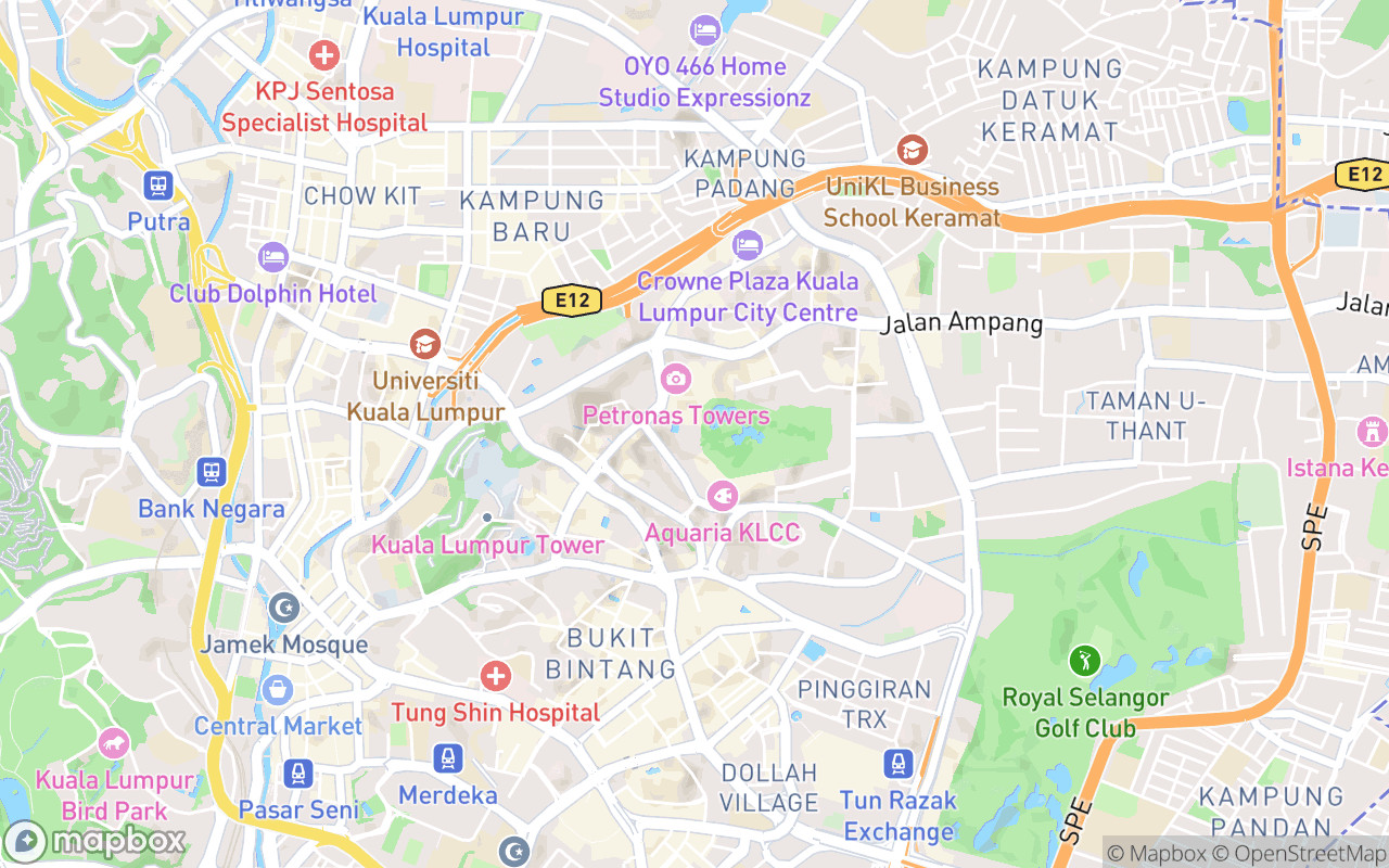 Map showing the location of Mandarin Oriental Kuala Lumpur