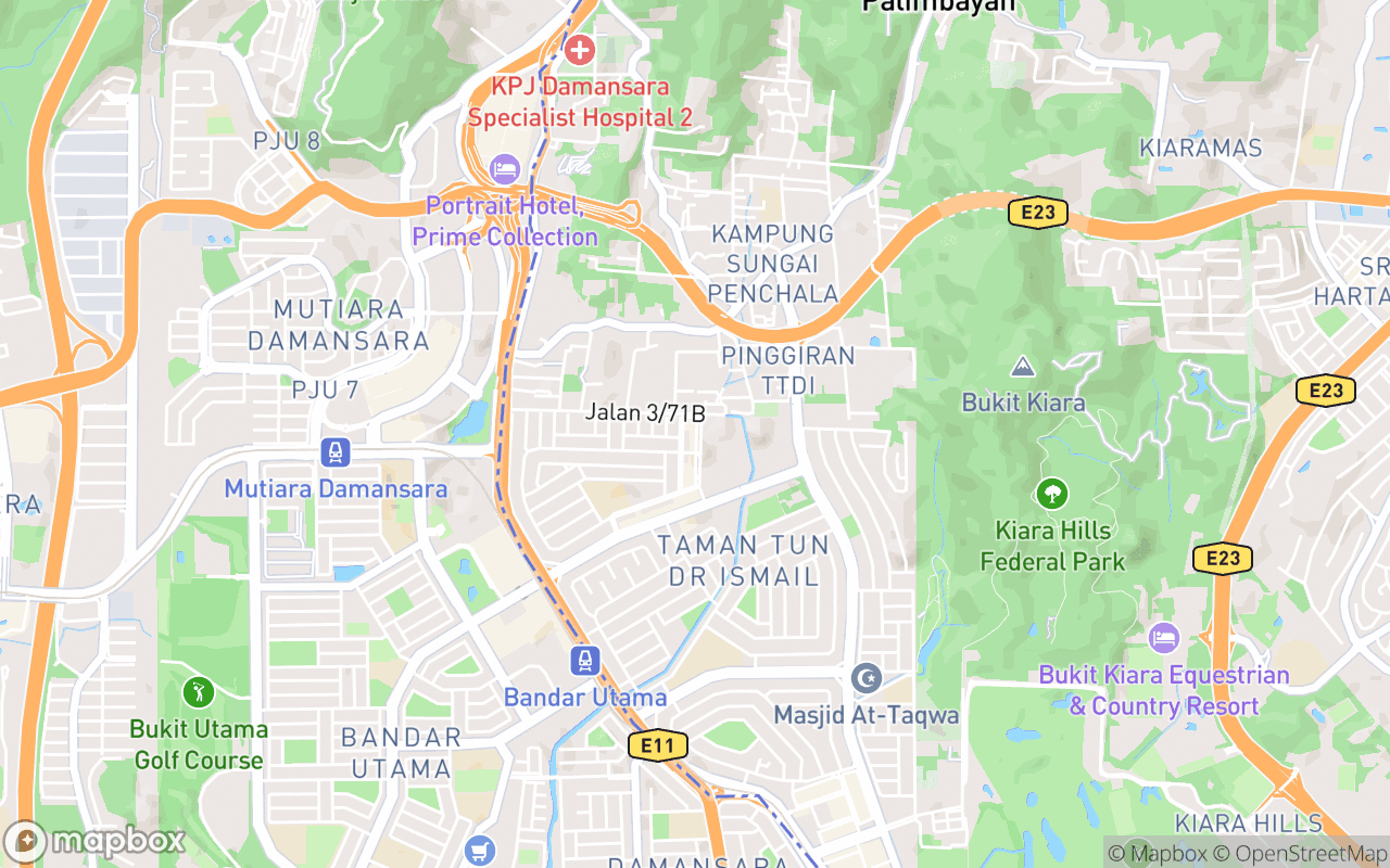 Map showing the location of Nasi Lemak Burung Hantu (TTDI 2)