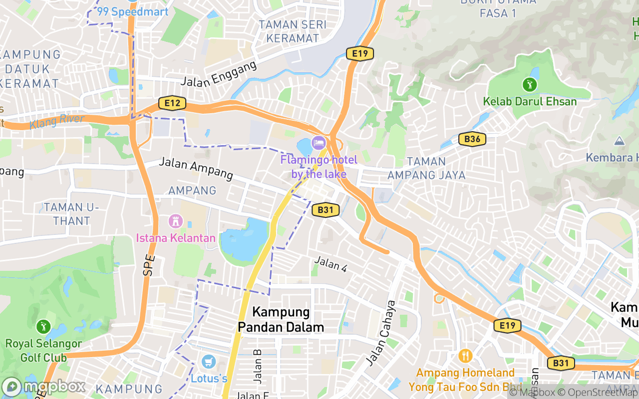 Map showing the location of Ampang Point