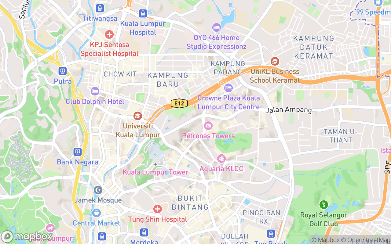 Map showing the location of W Kuala Lumpur