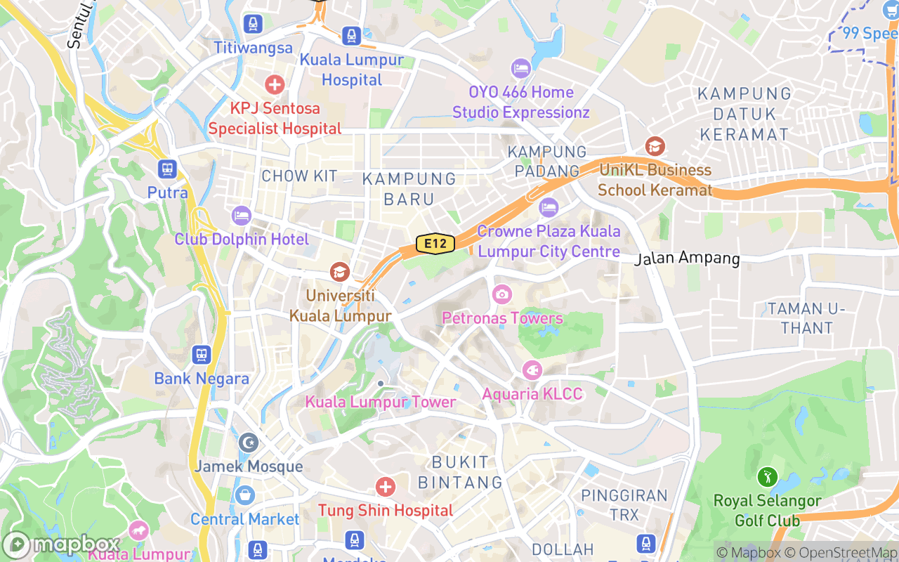 Map showing the location of Hotel Maya Kuala Lumpur