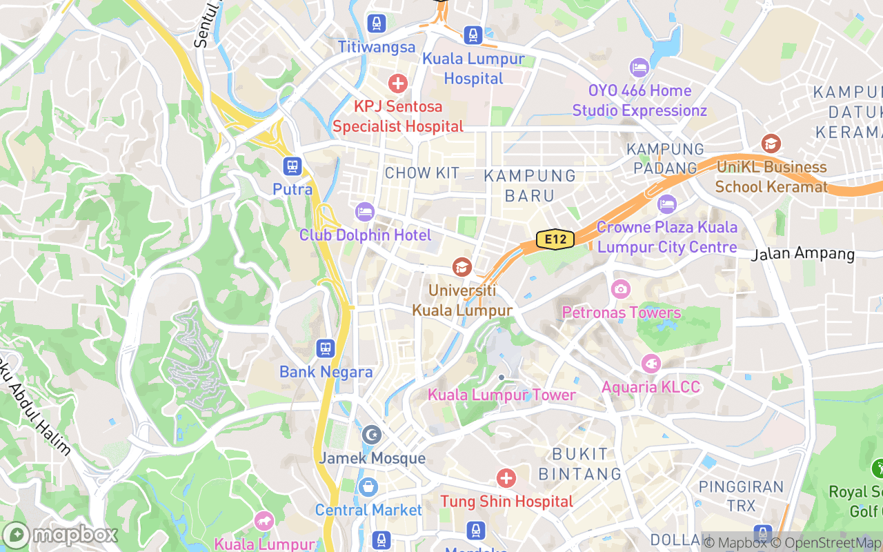 Map showing the location of Sheraton Imperial Kuala Lumpur Hotel