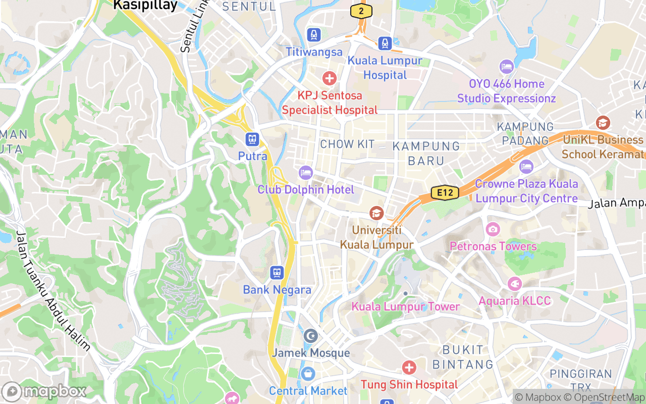 Map showing the location of The Chow Kit - an Ormond Hotel