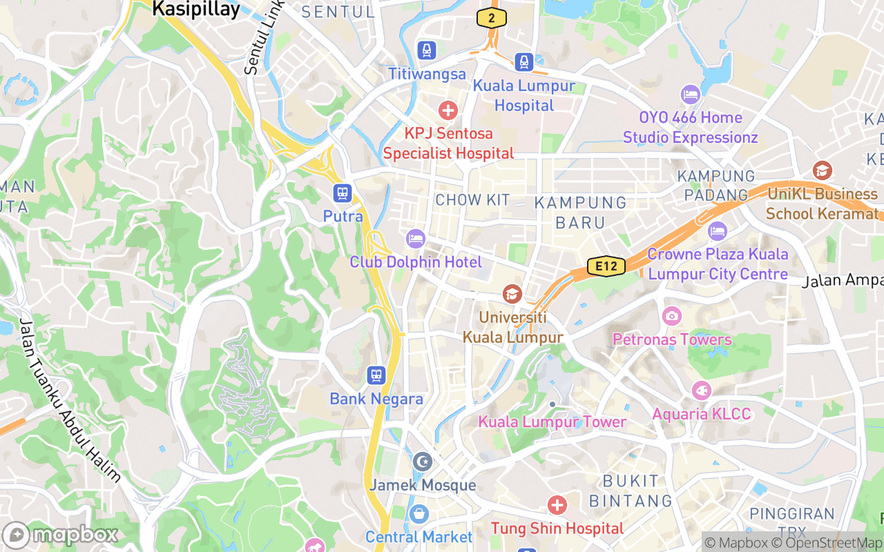 Map showing the location of MoMos Kuala Lumpur