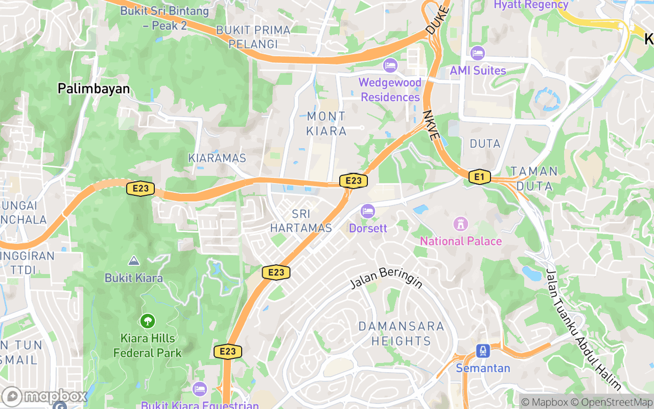 Map showing the location of Nasi Lemak Burung Hantu (Hartamas)