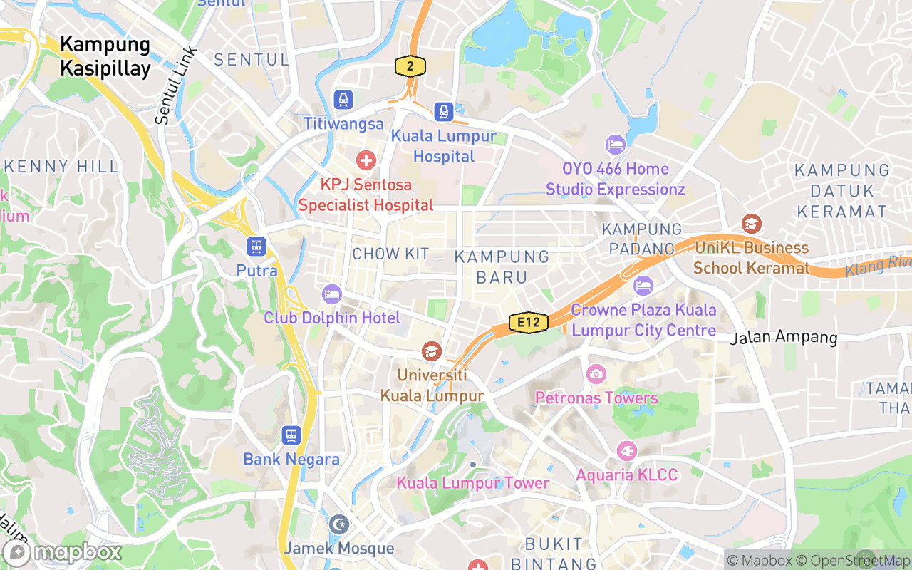 Map showing the location of Tamu Hotel and Suites