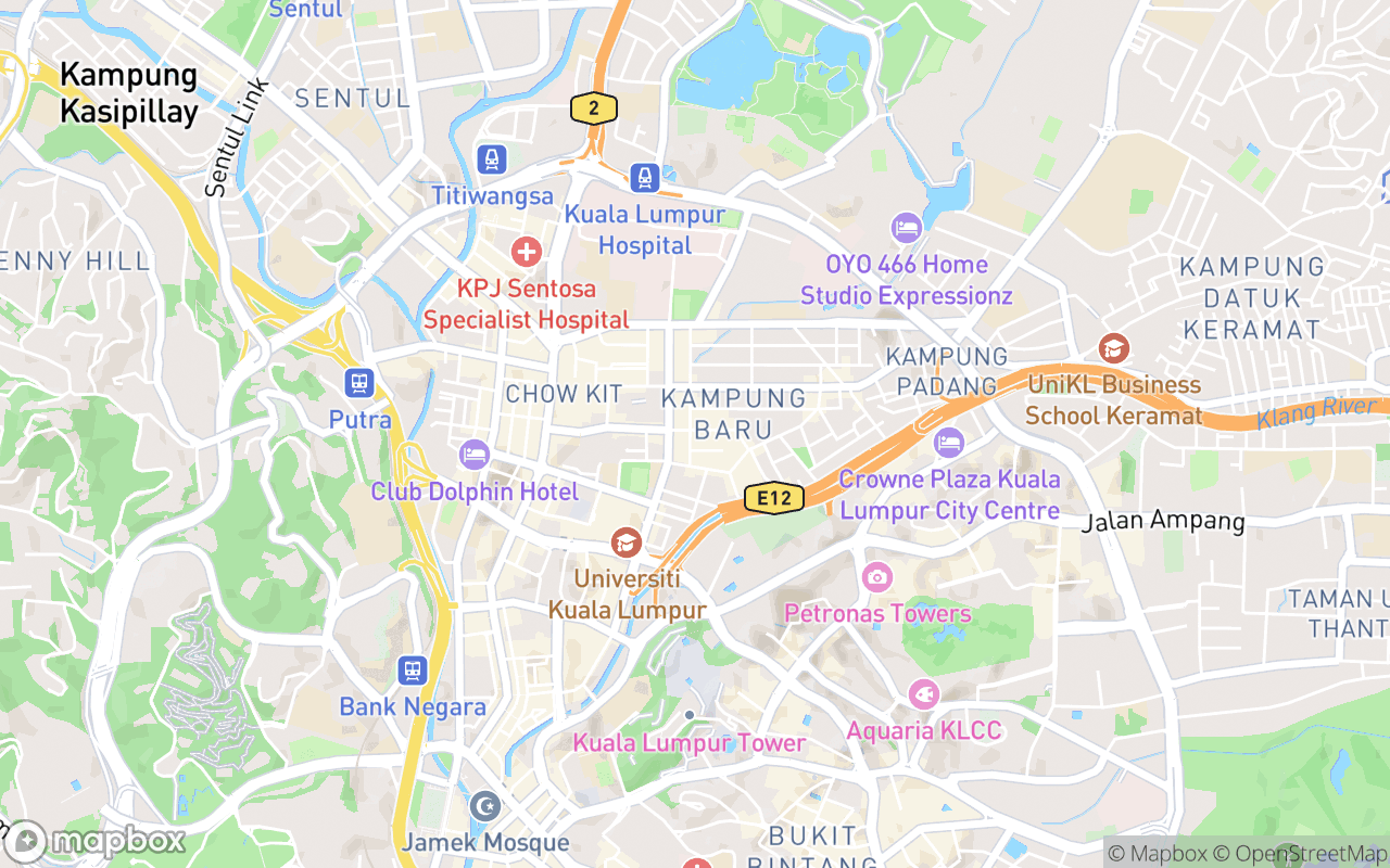 Map showing the location of Ayam Bakar Wong Solo @ Kampung Baru