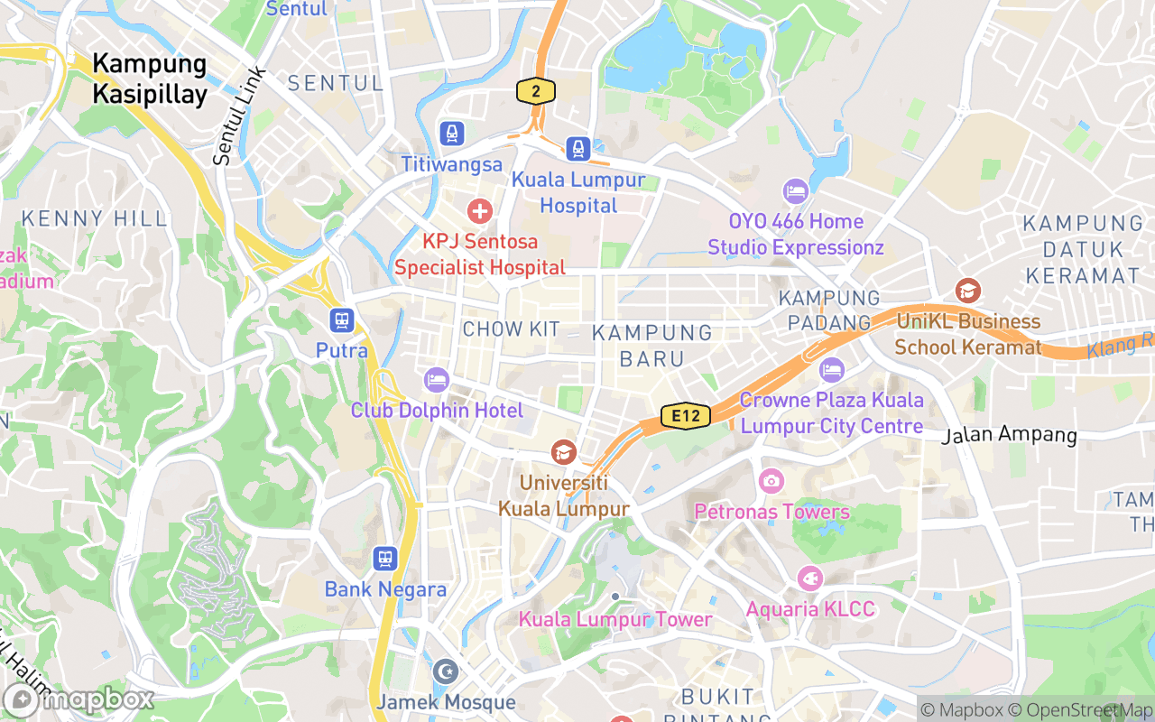 Map showing the location of Restoran Rose Nasi Padang