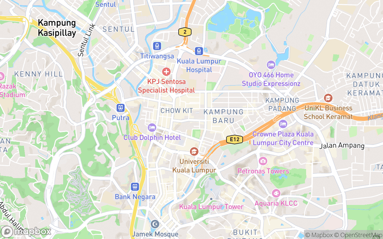 Map showing the location of Warung Soto Lamongan