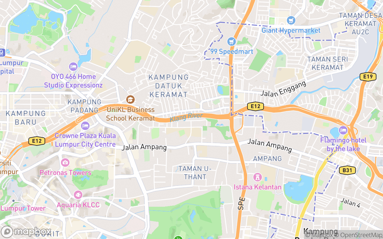 Map showing the location of Hidang KL
