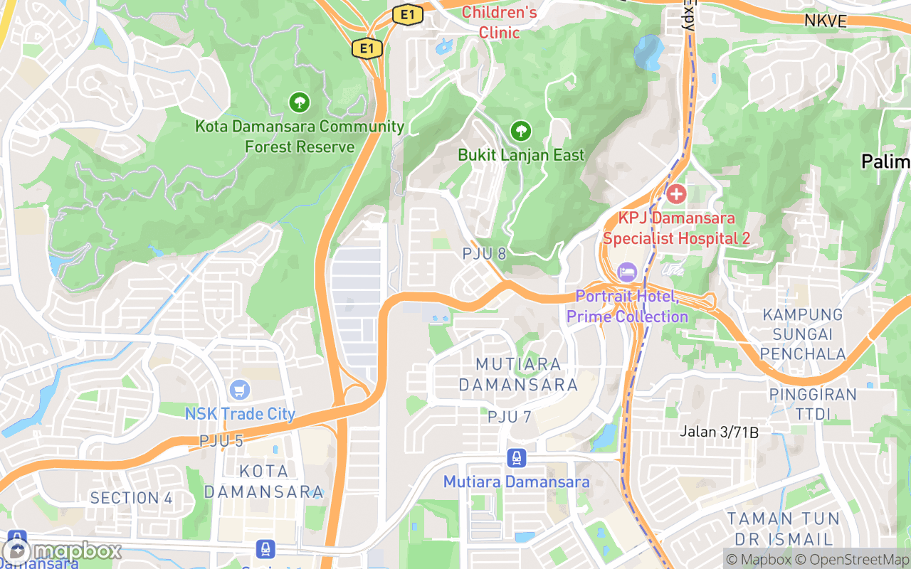 Map showing the location of Kafe Sarawak Johor