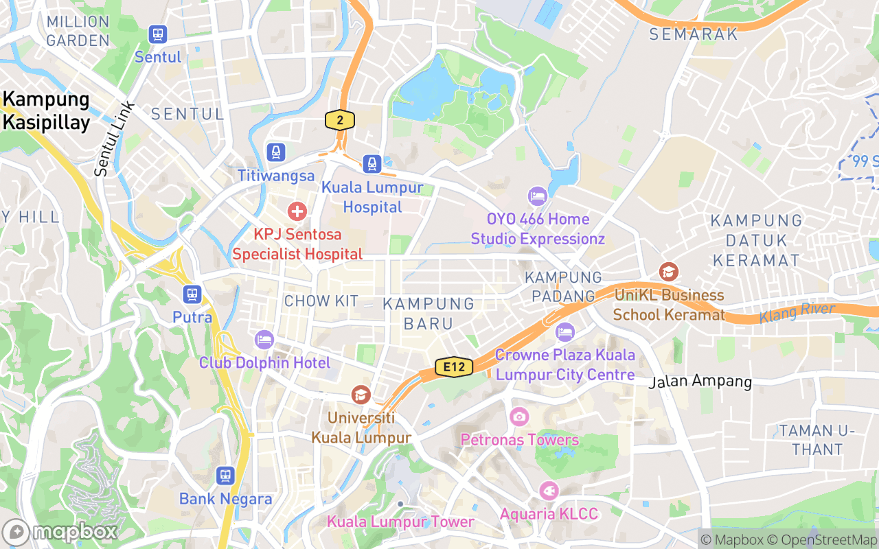 Map showing the location of Bonda Kuala Lumpur