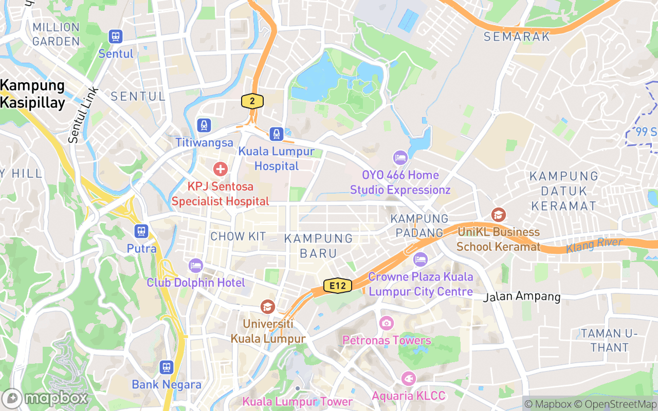 Map showing the location of Restoran Nasi Padang Kg Baru