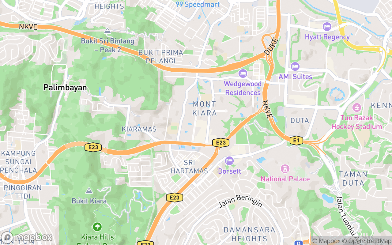 Map showing the location of Belakang Bus Cafe