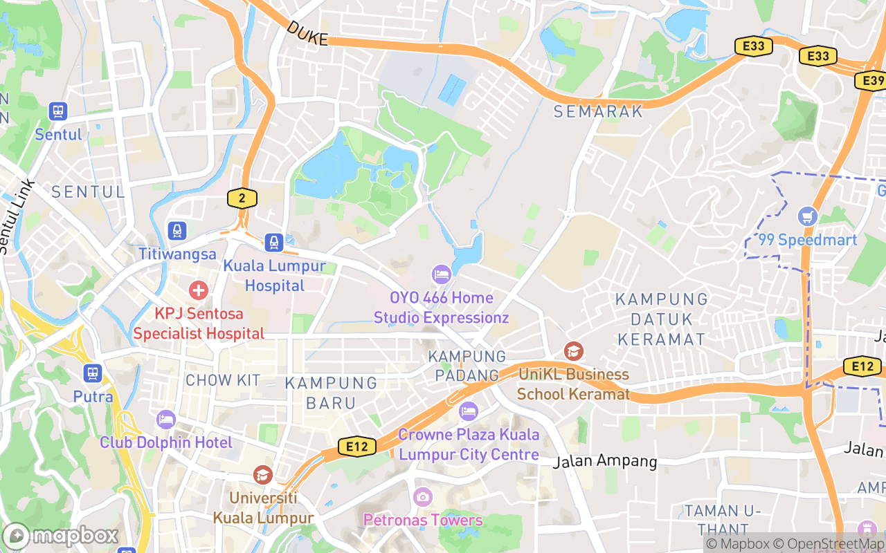 Map showing the location of Expressionz Suites KLCC