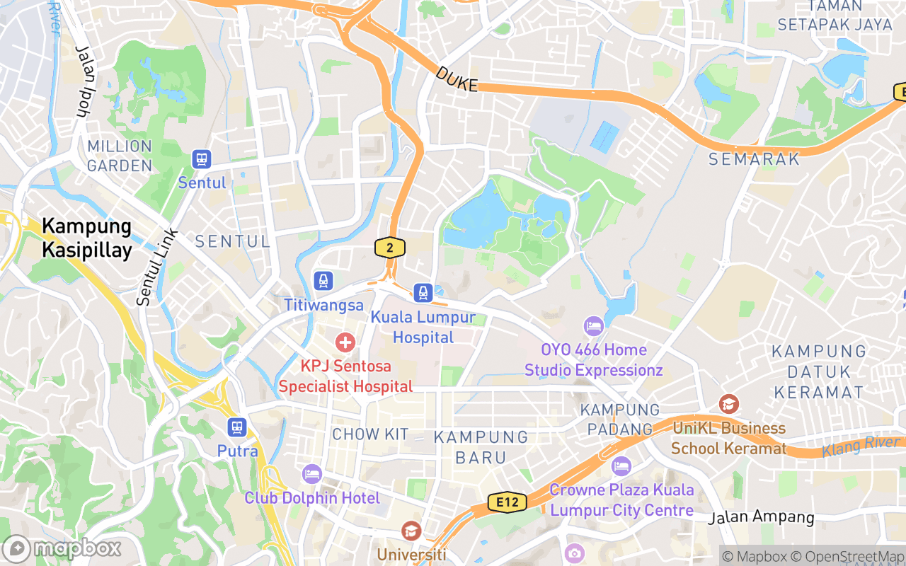 Map showing the location of Istana Budaya (Palace of Culture)