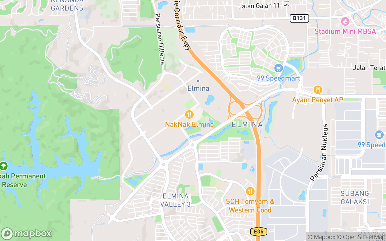 Map showing the location of Taffy Gelato (Elmina Lakeside Mall)
