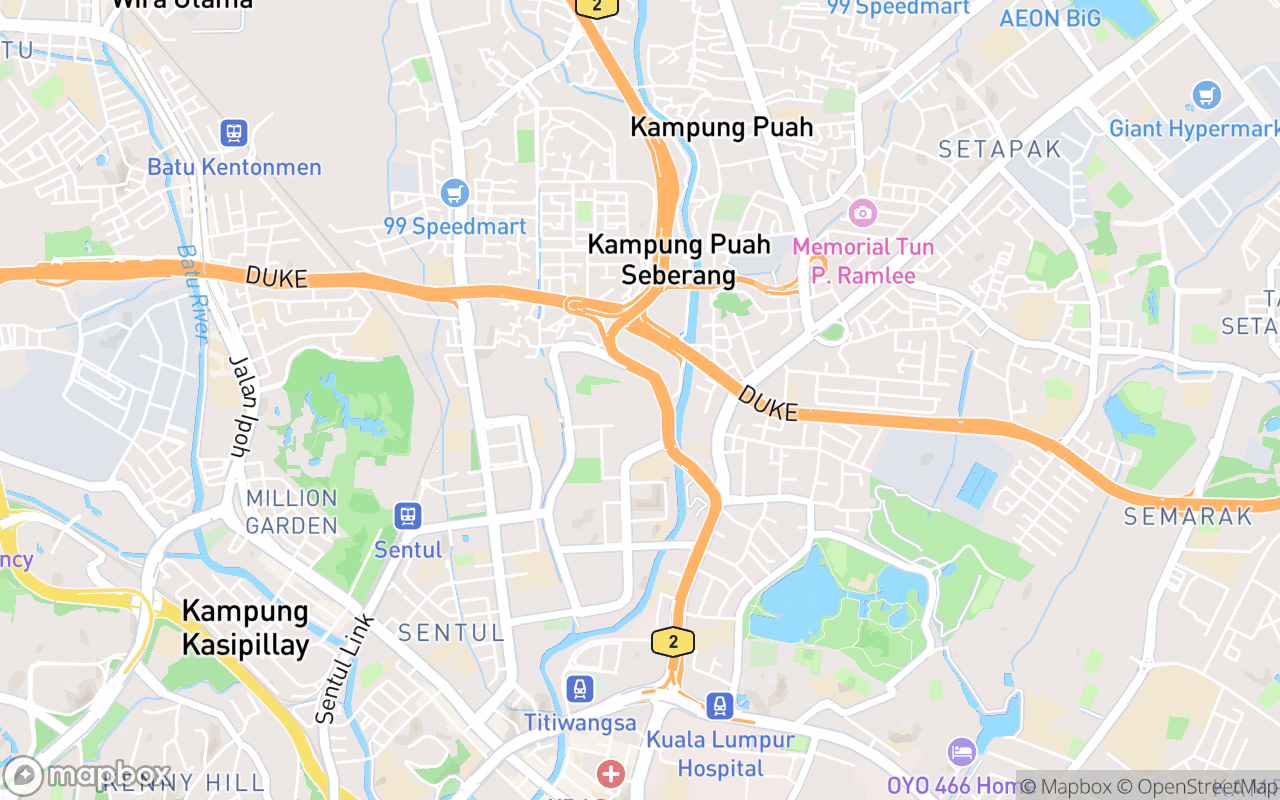 Map showing the location of Sentul Night Market