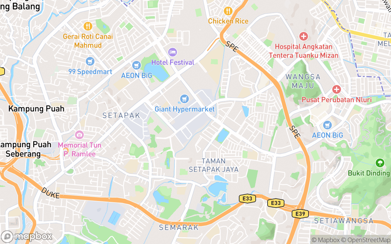 Map showing the location of Royal Selangor Visitor Centre