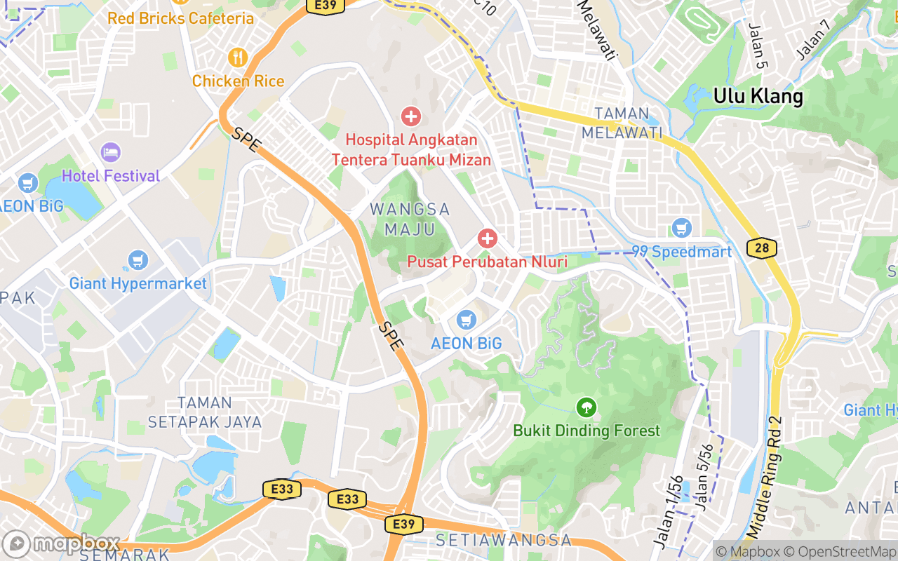 Map showing the location of Wangsa Walk Mall