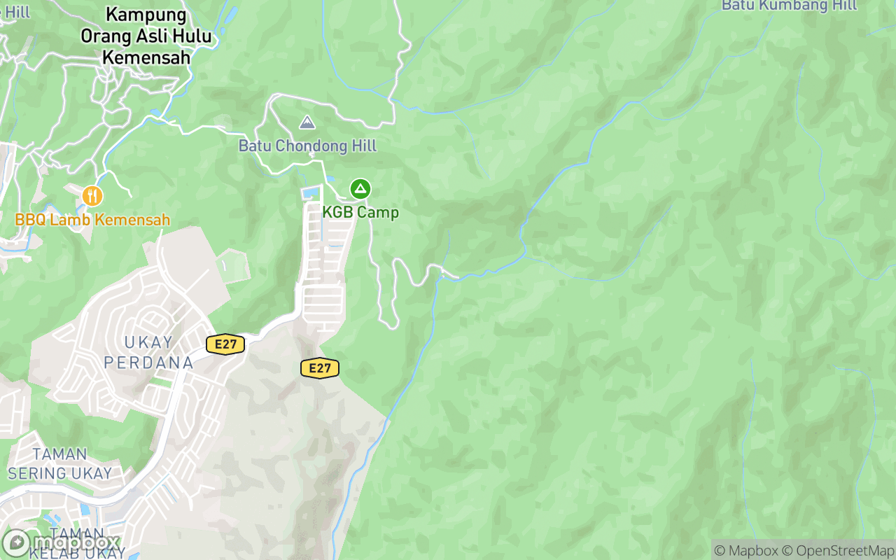 Map showing the location of Jeram Kubang Gajah (Sofea Jane Waterfall)
