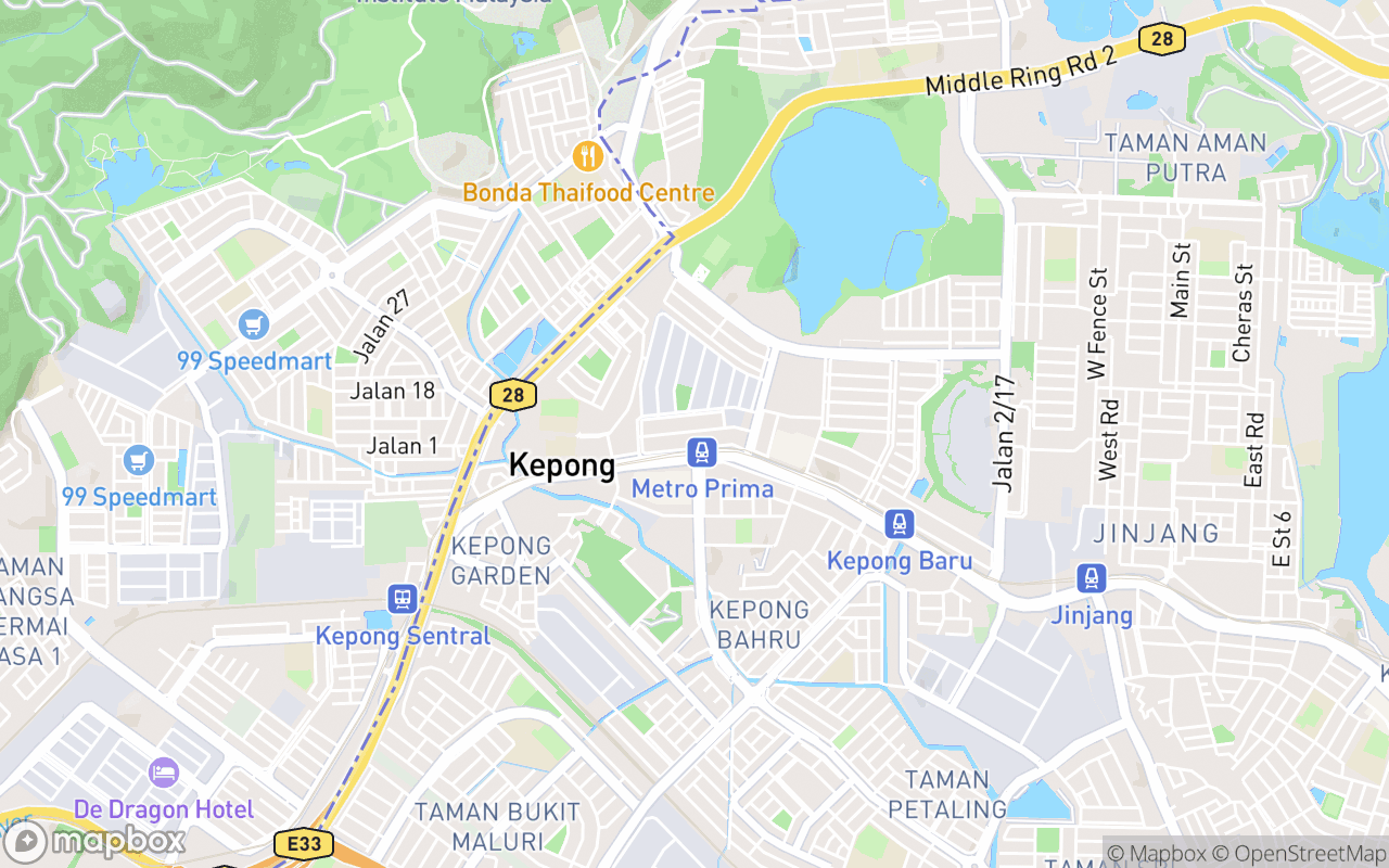 Map showing the location of Luckypot Kepong Restaurant 甲洞幸湘菜馆