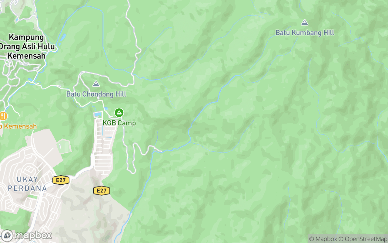Map showing the location of Lata Gitar (Neelofa Waterfall)