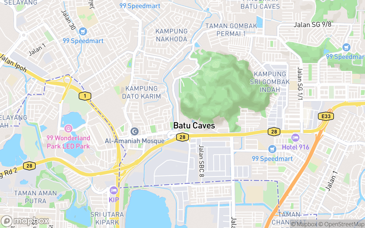 Map showing the location of Ramayana Cave - Suyambu Lingam