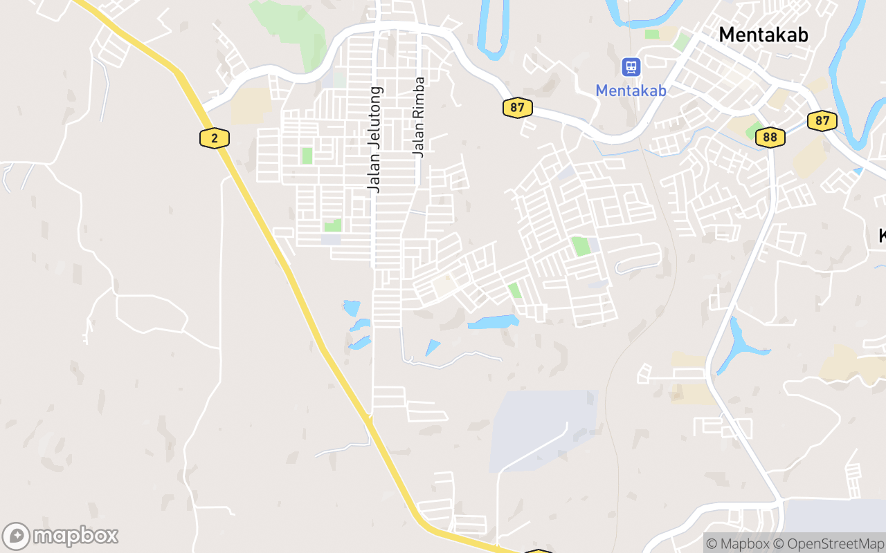 Map showing the location of Mentakab Star Mall