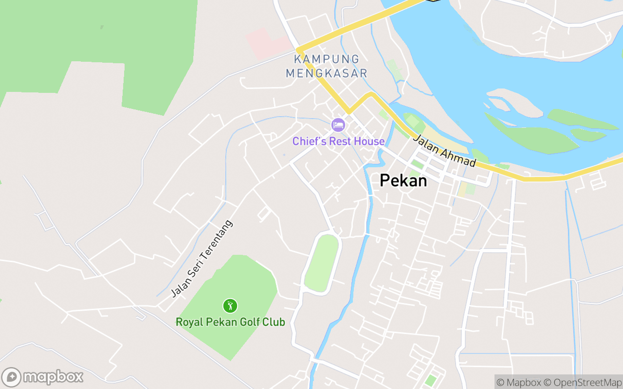 Map showing the location of Abu Bakar Palace