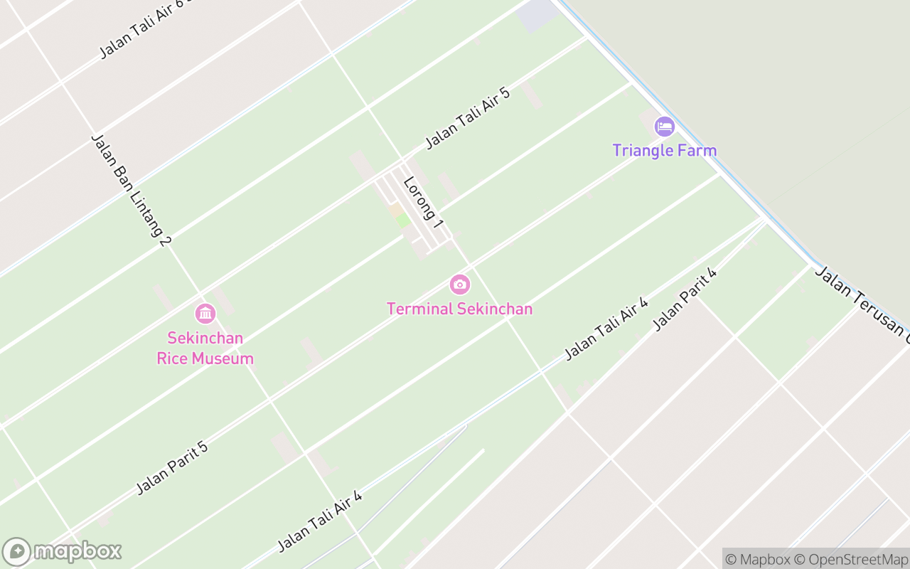 Map showing the location of Terminal Sekinchan