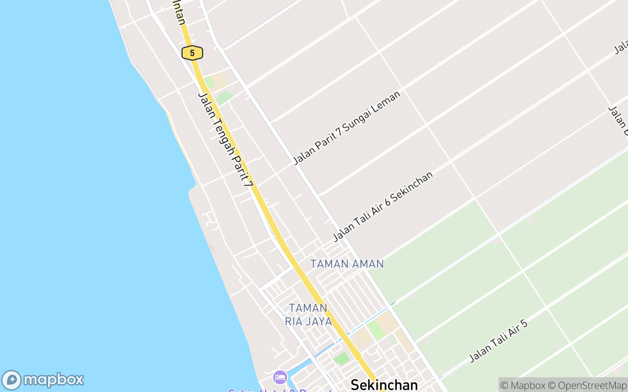 Map showing the location of Warung Fat Boy Sekinchan