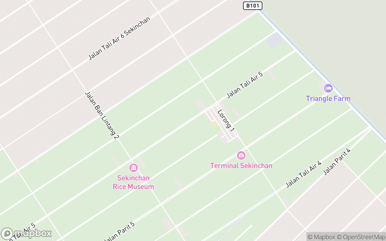 Map showing the location of Hay Cafe Sekinchan