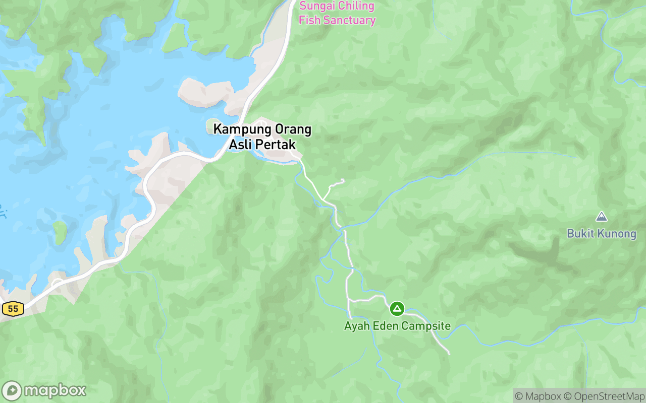 Map showing the location of Lata Medang Waterfall Trailhead