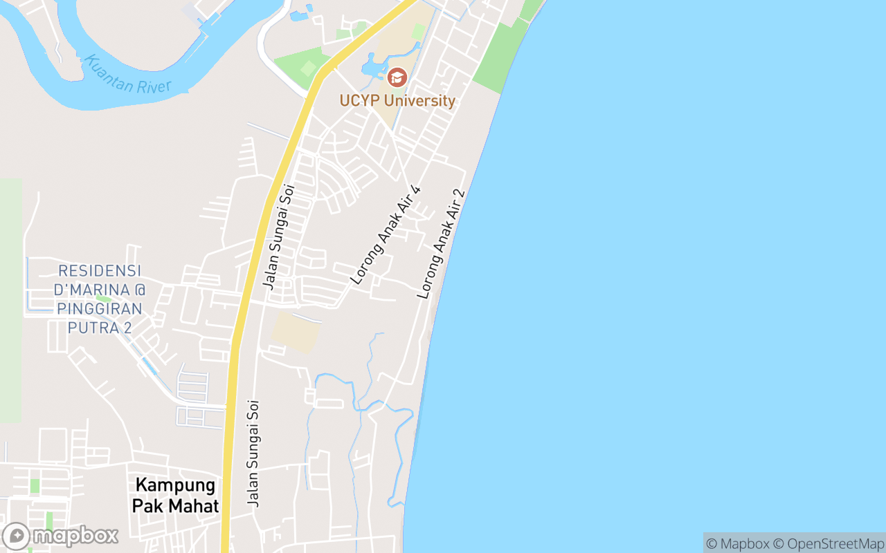 Map showing the location of Pantai Anak Air